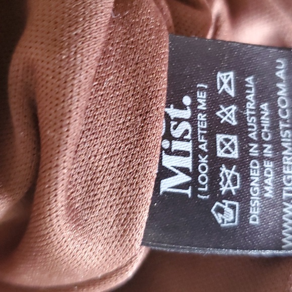 Tiger Mist brown faux leather strapless mini dress fully lined size XS like new - Picture 8 of 10